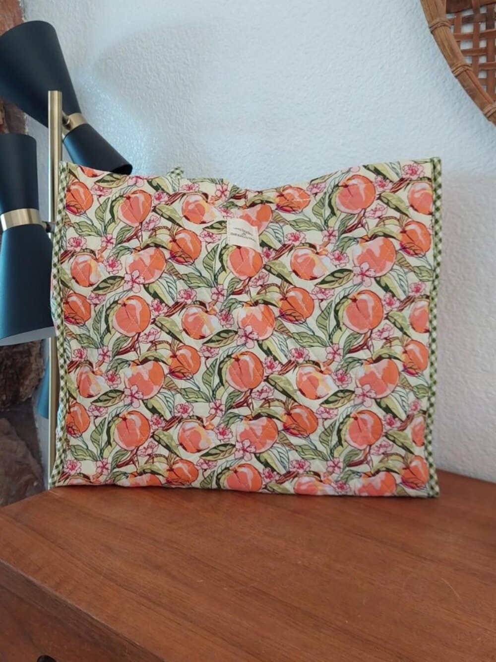 Vera Bradley x Bath & Body Works Peach Blossom Tote Bag Floral Gingham Trim #tot